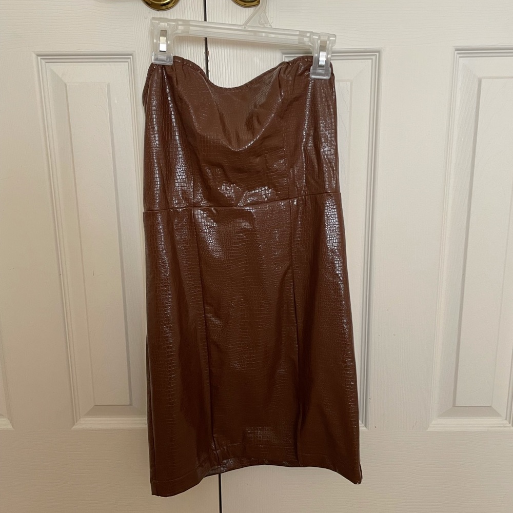 Brown Leather Dress from Forever 21
